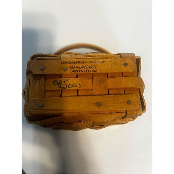 Longaberger Basket 2001 Sweetheart Red Love Notes Fabric Plastic Lined Charm - Picture 9 of 11